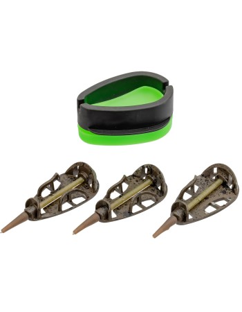 Комплект от 3 метод фидер хранилки с преса Xcast Pro 104114, 30+40+50 г