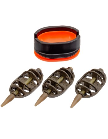 Комплект от 3 метод фидер хранилки с преса Xcast Pro 104111, 30+40+50 г