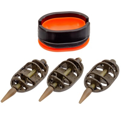 Комплект от 3 метод фидер хранилки с преса Xcast Pro 104111, 30+40+50 г