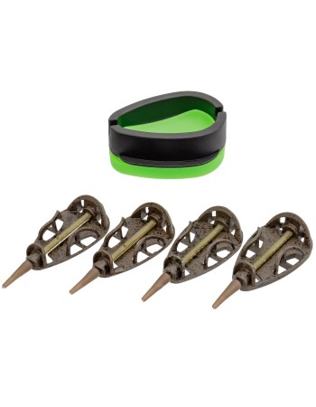 Комплект от 4 метод фидер хранилки с преса Xcast Pro 104115, 30+40+50+60 г