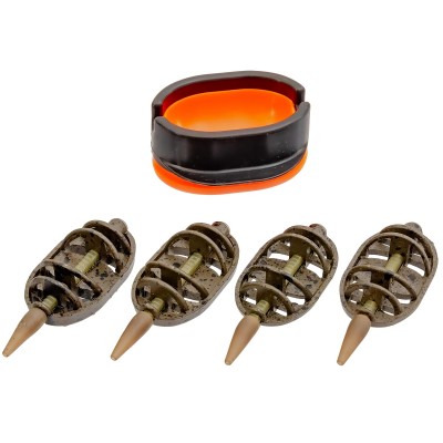 Комплект от 4 метод фидер хранилки с преса Xcast Pro 104112, 30+40+50+60 г