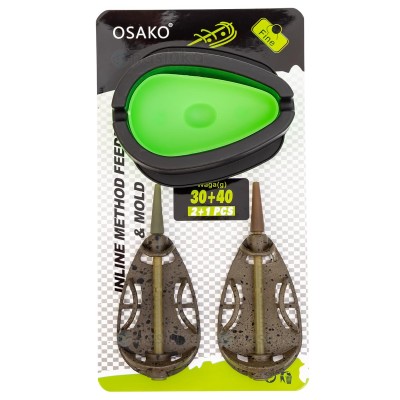 Osako In-Line Method Feeder & Mold E931A, Комплект от 2 хранилки с преса, 30+40 г