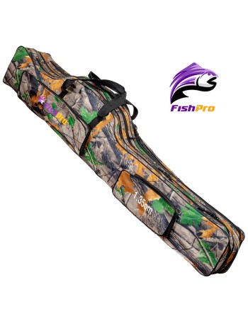 Троен калъф за въдици FishPro 3 Rod Sleeve, Camo