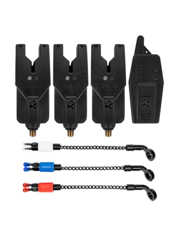 Комплект сигнализатори и обтегачи Korum KRI 3 Rod Remote Alarm & Indicator Set