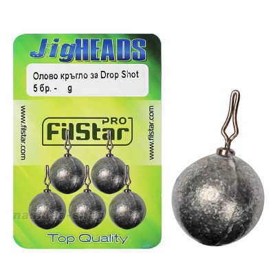Кръгло олово за дропшот Filstar, 5 бр.