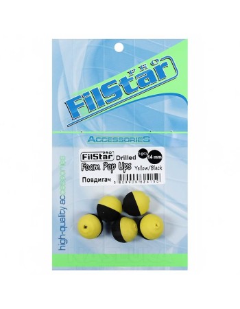 Filstar Foam Pop Ups Drilled, Orange-Black/Повдигащи разпробити топчета, 14 мм, 5 бр.