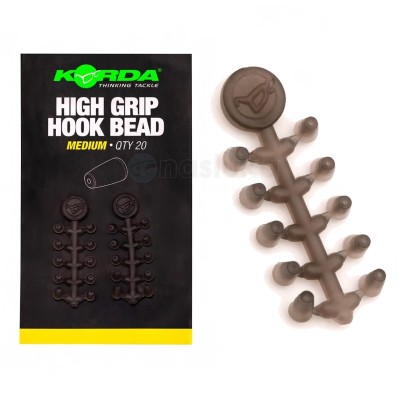 Стопери за кука Korda High Grip Hook Bead, Medium, 20 бр.