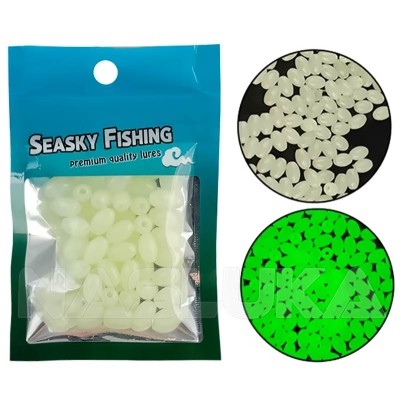 Фосфоресциращи овални мъниста Наслука, 8х5 мм,