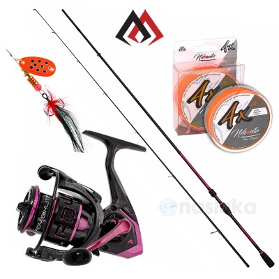 Спининг комплект за дами Mikado Lady Bixlite, 2,40 м, 5-25 г
