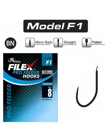 Фидер куки Filex Pro Feeder Hooks, модел F1, 15 бр.
