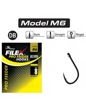 Фидер куки Filex Pro Feeder Hooks, модел M6, 15 бр.