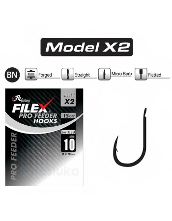 Фидер куки Filex Pro Feeder Hooks, модел X2, 15 бр.