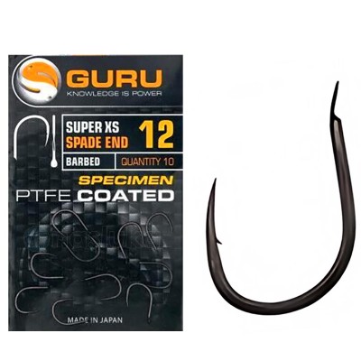 Guru Super XS Spade End, Barbed, 10 бр., Куки за фидер с лопатка