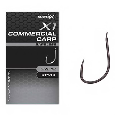 Куки без контра Matrix X1 Commercial Carp, 10 бр.