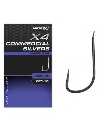 Куки без контра Matrix X4 Commercial Silvers, 10 бр.
