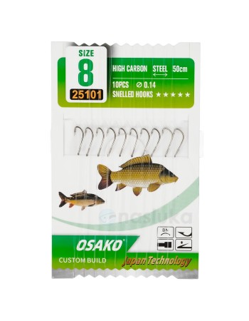 Вързани куки Osako Snelled Hooks H162, 10 бр.