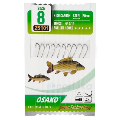Вързани куки Osako Snelled Hooks H162, 10 бр.
