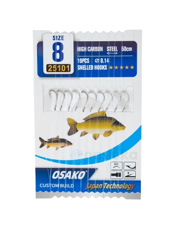 Вързани куки Osako Snelled Hooks H161, 10 бр.
