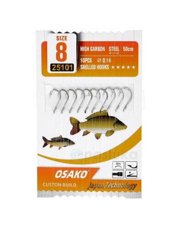 Вързани куки Osako Snelled Hooks H160, 10 бр.