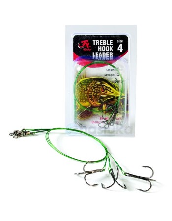 Тройни куки с метален повод Filex 4089, 3 бр.