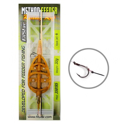 Filstar Method Feeder Ready Rig, Монтаж за метод фидер с шип и кука No. 4