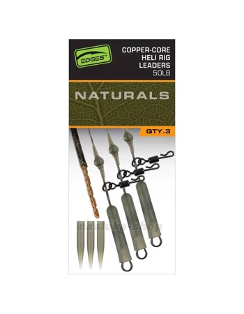 Монтажи за шаран Fox Copper-Core Heli Leaders, Naturals, 3 бр.