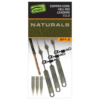 Монтажи за шаран Fox Copper-Core Heli Leaders, Naturals, 3 бр.