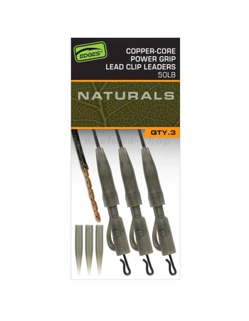 Монтажи за шаран Fox Copper-Core Lead Clip Leaders, Naturals, 3 бр.