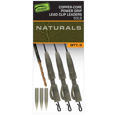 Монтажи за шаран Fox Copper-Core Lead Clip Leaders, Naturals, 3 бр.