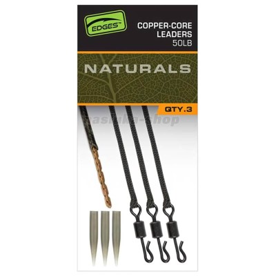 Монтажи за шаран Fox Copper-Core Leaders, Naturals, 3 бр.