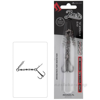 Монтажи за риболов на хищници Mikado Jaws Evo Stinger, 2 бр.