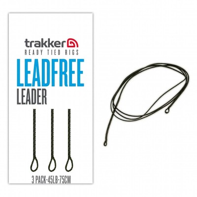 Монтажи за шарански риболов Trakker Leadfree Leader, 45 lb, 75 см, 3 бр.