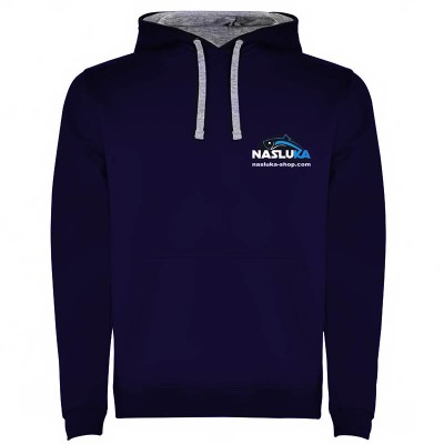 Суичър с качулка Nasluka Two-Tone Hoodie, Dark Blue/Grey