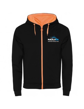 Суичър с цип и качулка Nasluka Zip Hoodie, Black/Orange