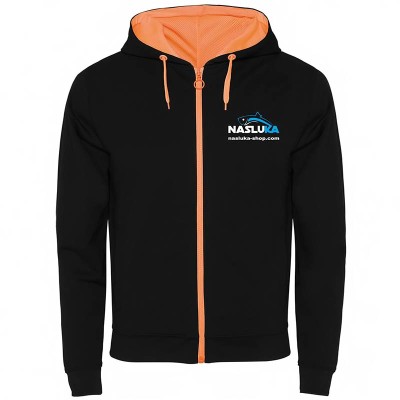 Суичър с цип и качулка Nasluka Zip Hoodie, Black/Orange