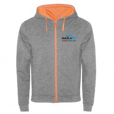 Суичър с цип и качулка Nasluka Zip Hoodie, Grey/Orange