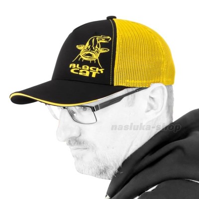 Шапка с козирка Black Cat Black and Yellow Trucker Cap
