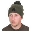 Топла зимна шапка с помпон Fox Collection Booble Hat Green/Black