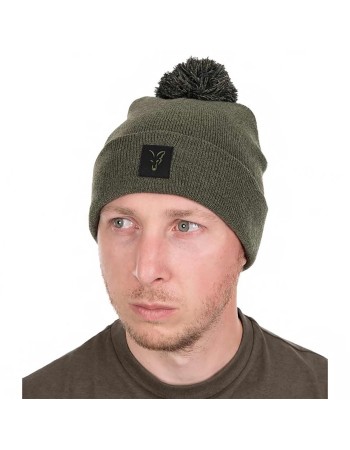Зимна шапка Fox Collection Booble Hat, Green/Black