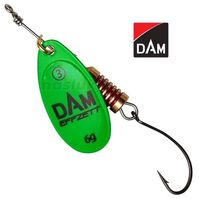 Въртяща блесна с единична кука DAM Single Hook Spinner, Green