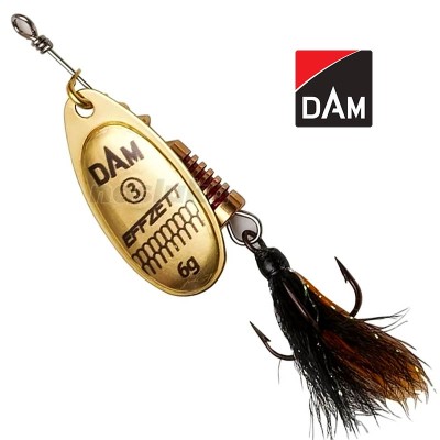 Въртяща блесна с атрактор DAM Standard Dressed Spinner, цвят Gold