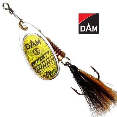 Въртяща блесна с атрактор DAM Standard Dressed Spinner, цвят Reflex Gold