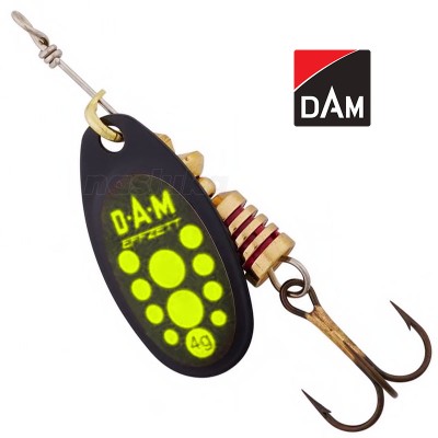 Въртяща блесна DAM Effzett Standard Spinner, цвят Black Yellow