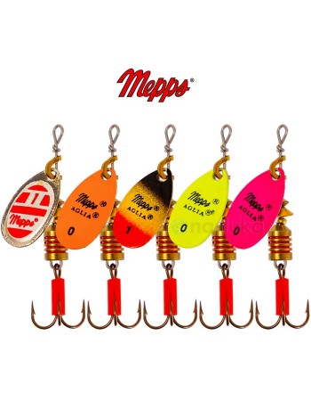 Комплект въртящи блесни Mepps Aglia, Fluo, Chub, Perch, Trout