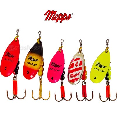 Комплект въртящи блесни Mepps Aglia, Fluo, Pike