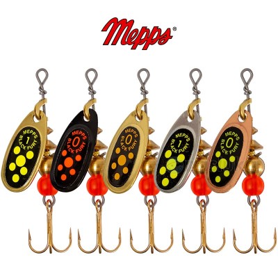 Комплект от 5 въртящи блесни Mepps Black Fury, Light