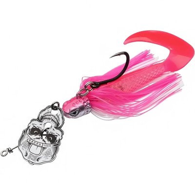 Джиг примамка за риболов на сом MadCat Skull Blade Jig XL, цвят Fluo Pink