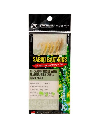 Морско чепаре Pioneer Sabiki Bait Rigs, Flasher/Fish Skin & Lumo Beads, 628G