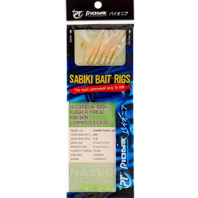 Морско чепаре Pioneer Sabiki Bait Rigs, Flasher Thread Fish Skin Luminous Beads, 938XB