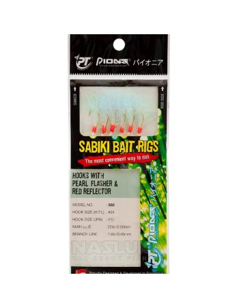 Морско чепаре Pioneer Sabiki Bait Rigs, Pearl Flasher & Red Reflector, 888